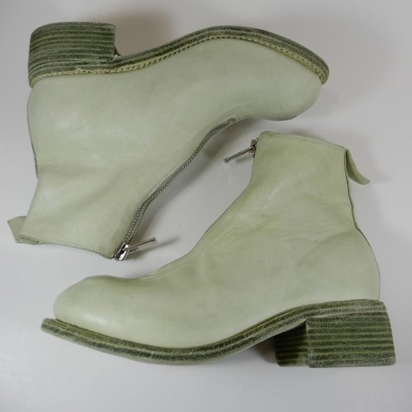 GUIDI Front Zip Ankle BOOTS Size 36 5.5 6 Light Green Horse Leather NEW $1560 - Picture 10 of 16